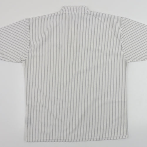 Ginaarti  Womens White Striped  Basic T-Shirt Size M