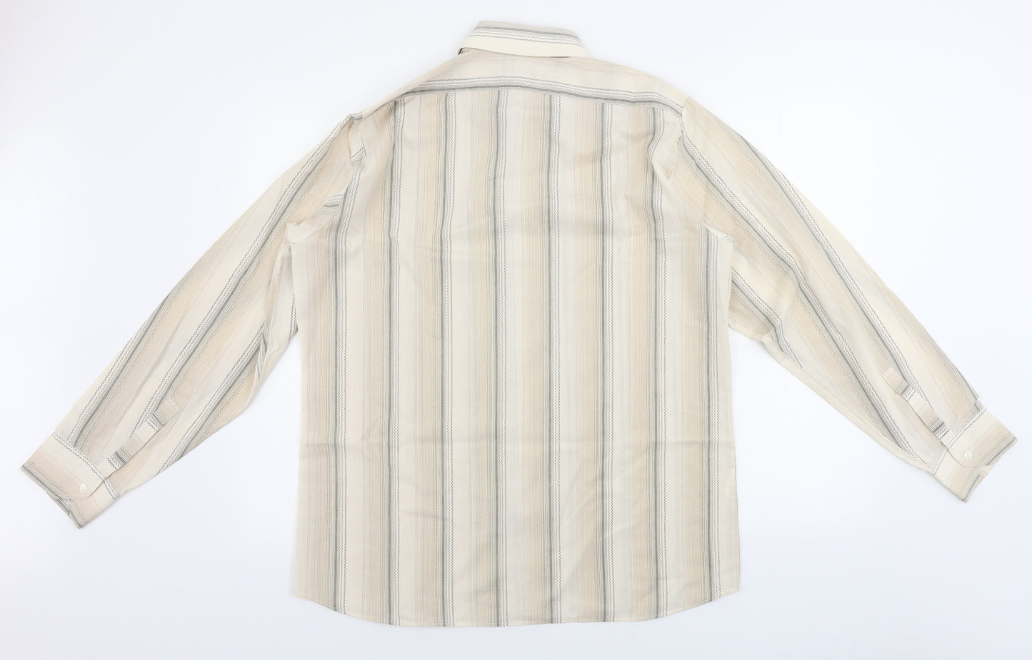 trend Mens Brown Striped   Button-Up Size M