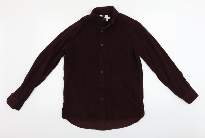 Topman Mens Brown Button-Up Size M