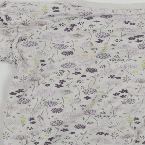 Hullabaloo  Girls White Floral  Basic T-Shirt Size 3 Years