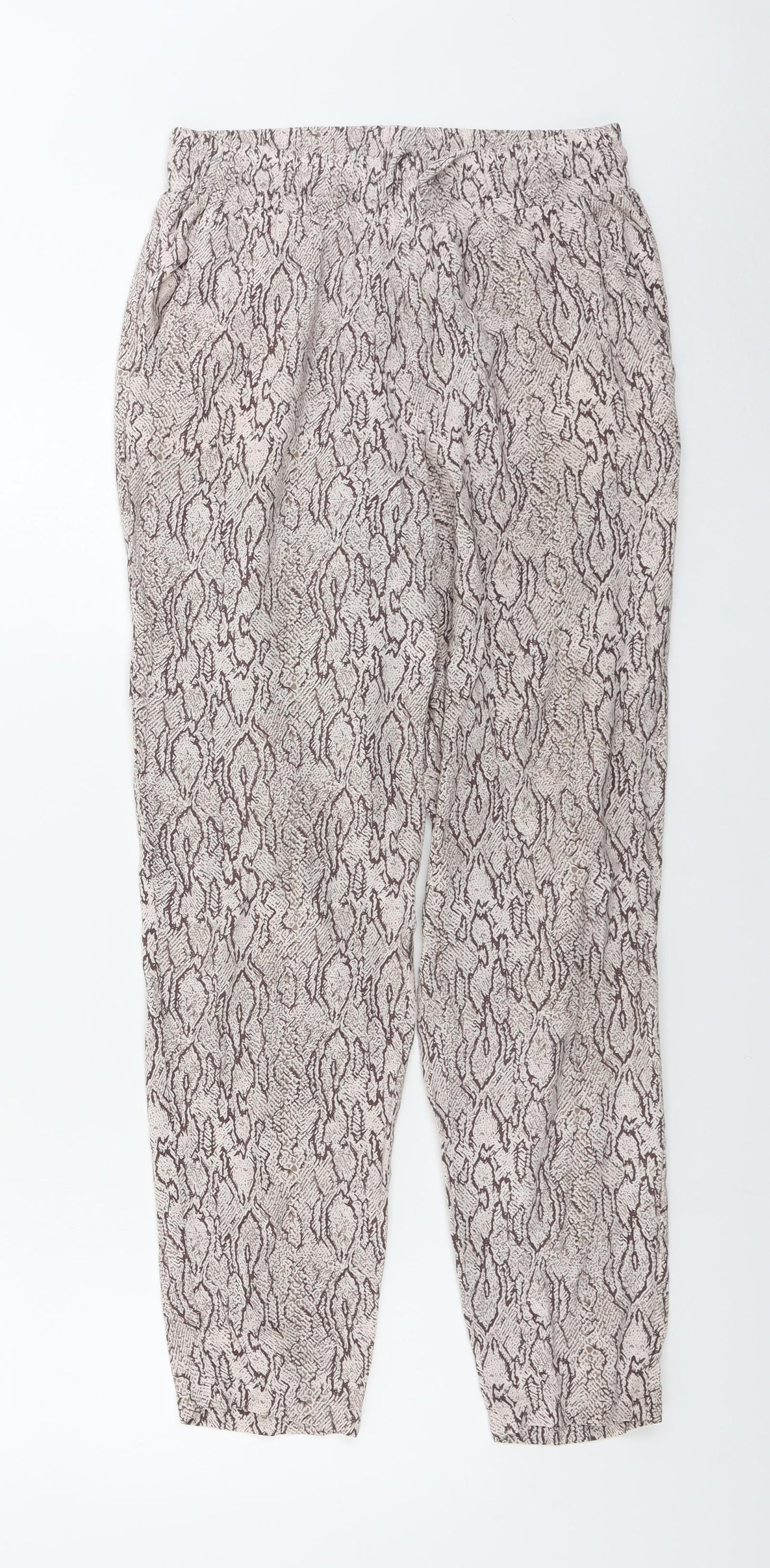 Primark  Womens Pink Animal Print  Trousers  Size 10 L25 in