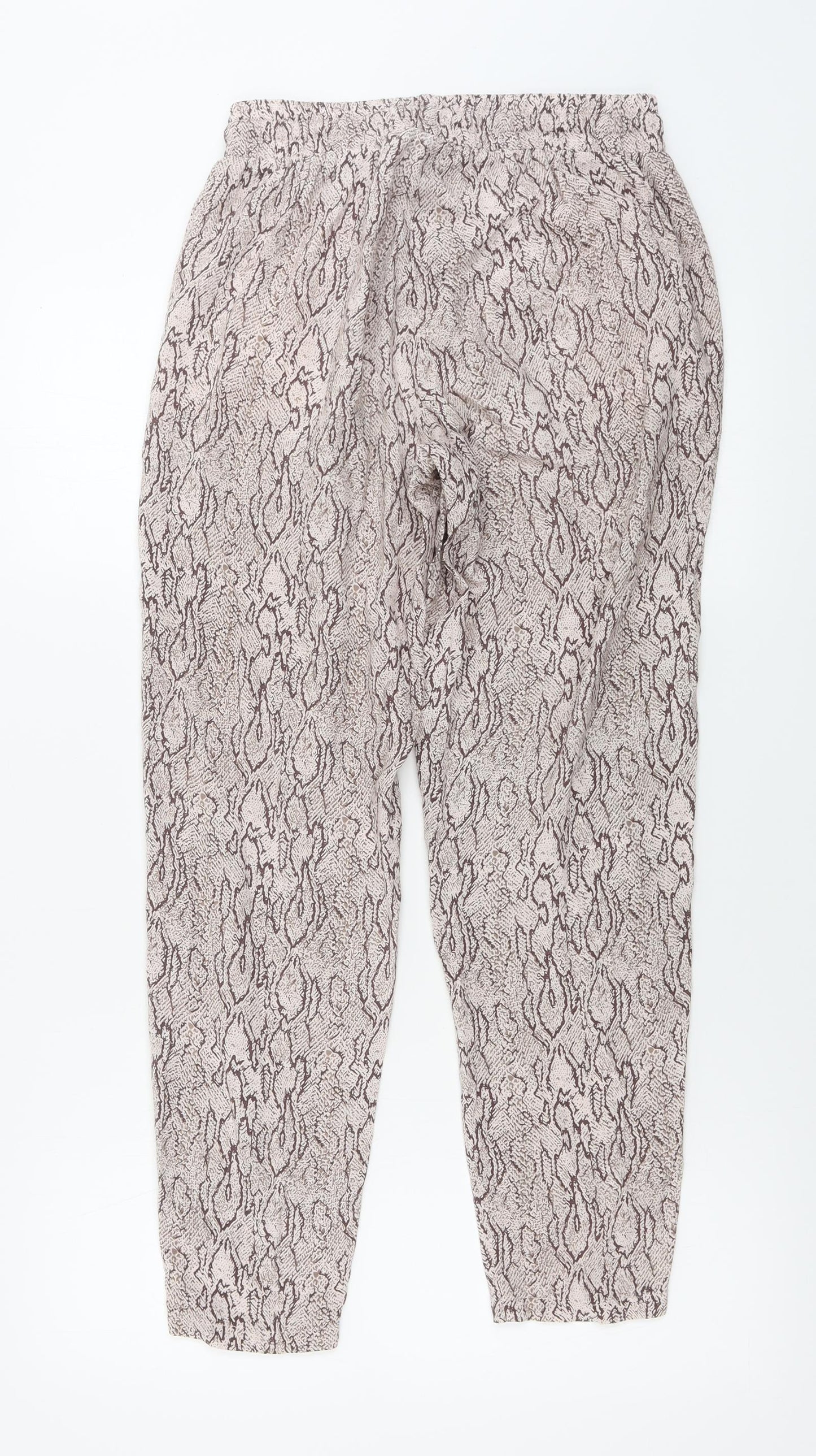 Primark  Womens Pink Animal Print  Trousers  Size 10 L25 in