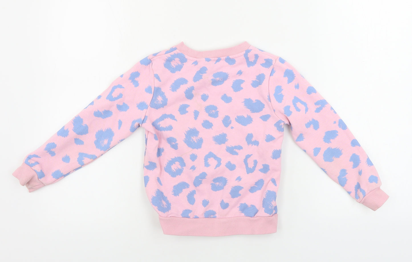 pep&co Girls Pink Animal Print  Pullover Jumper Size 4-5 Years