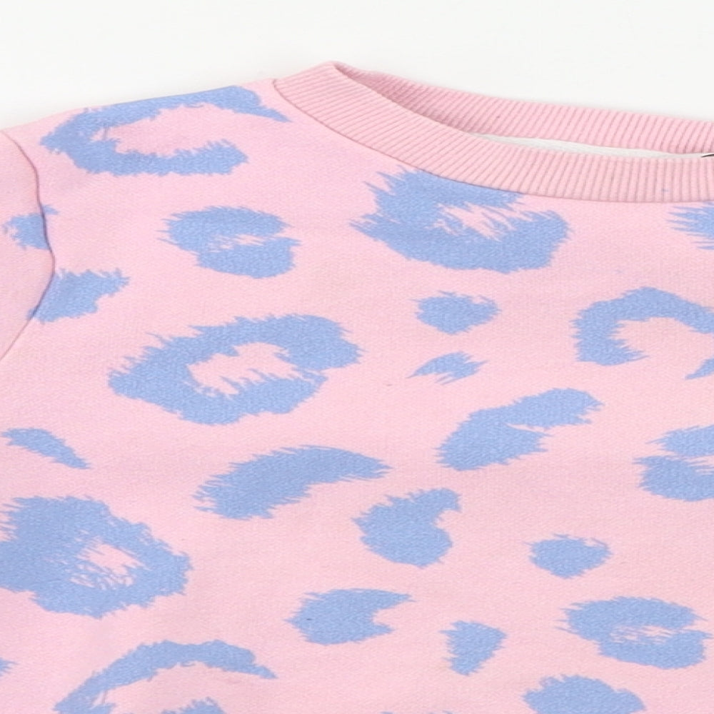 pep&co Girls Pink Animal Print  Pullover Jumper Size 4-5 Years