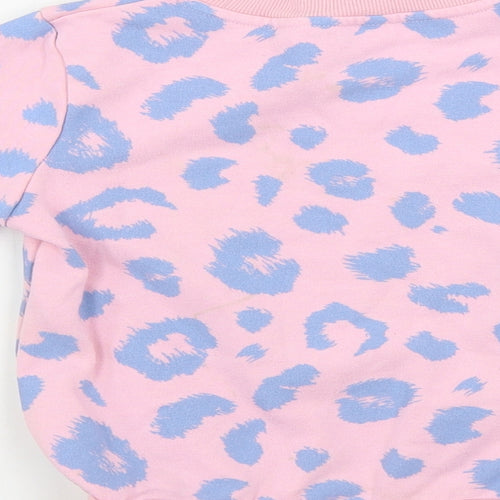 pep&co Girls Pink Animal Print  Pullover Jumper Size 4-5 Years