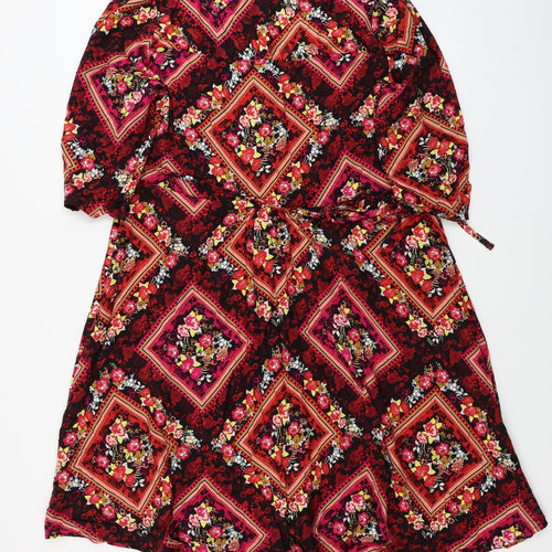 TU Womens Black Floral  A-Line  Size 18