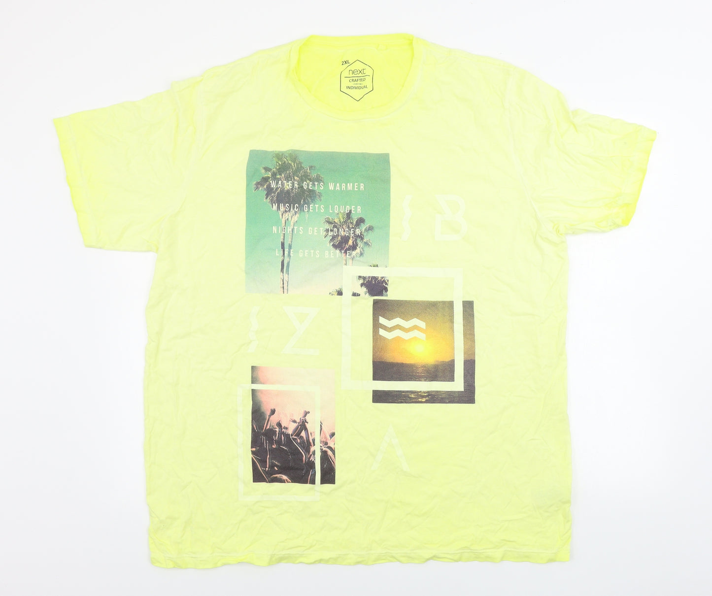 NEXT  Mens Yellow    T-Shirt Size 2XL