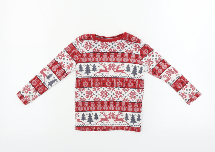 Primark Boys Red Geometric Basic T-Shirt Size 3-4 Years