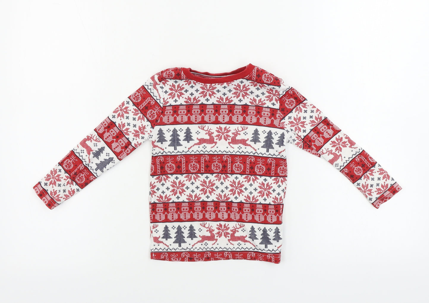 Primark  Boys Red Geometric  Basic T-Shirt Size 3-4 Years