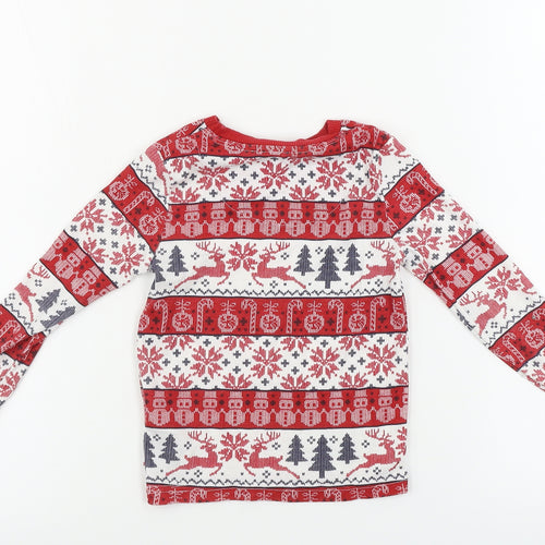 Primark  Boys Red Geometric  Basic T-Shirt Size 3-4 Years