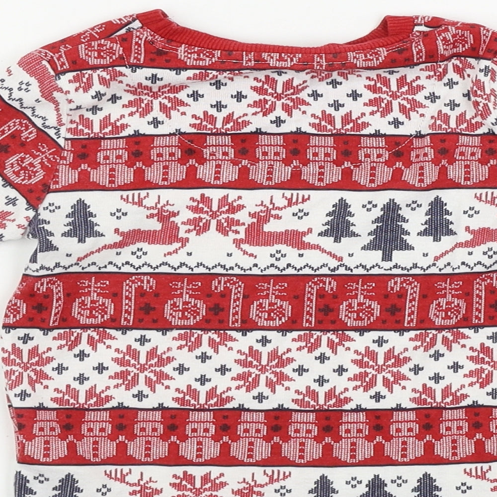 Primark  Boys Red Geometric  Basic T-Shirt Size 3-4 Years