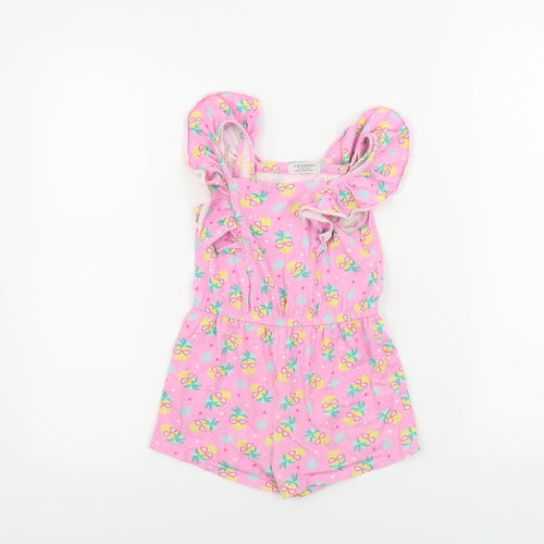 Primark  Girls Pink Floral  Jumpsuit One-Piece Size 4-5 Years