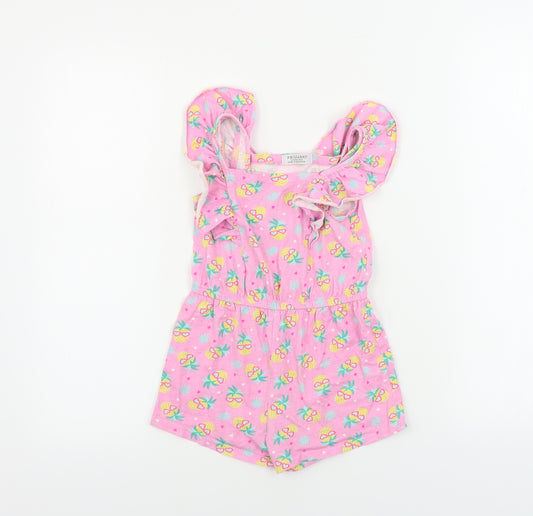 Primark  Girls Pink Floral  Jumpsuit One-Piece Size 4-5 Years