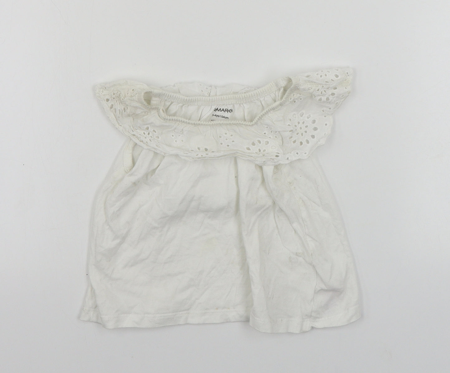 Primark  Girls White   Basic T-Shirt Size 2-3 Years