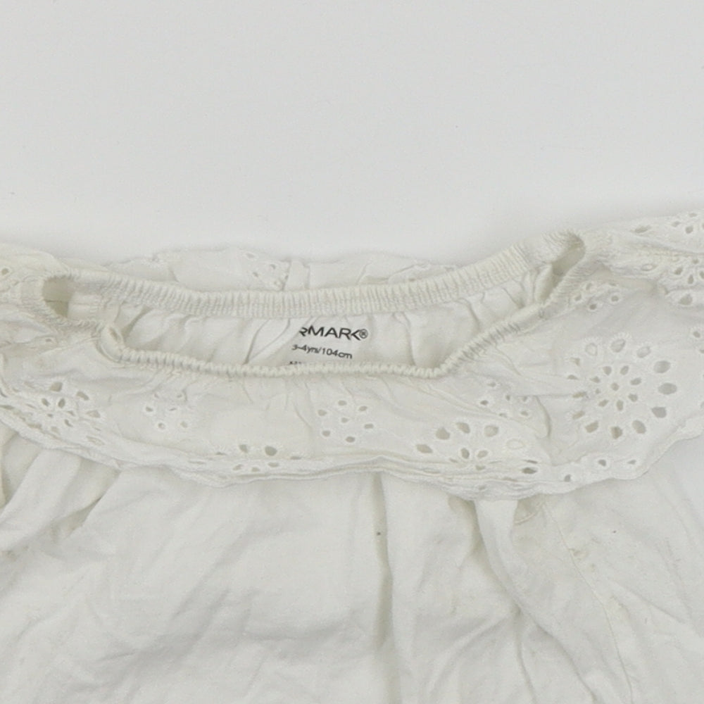 Primark  Girls White   Basic T-Shirt Size 2-3 Years