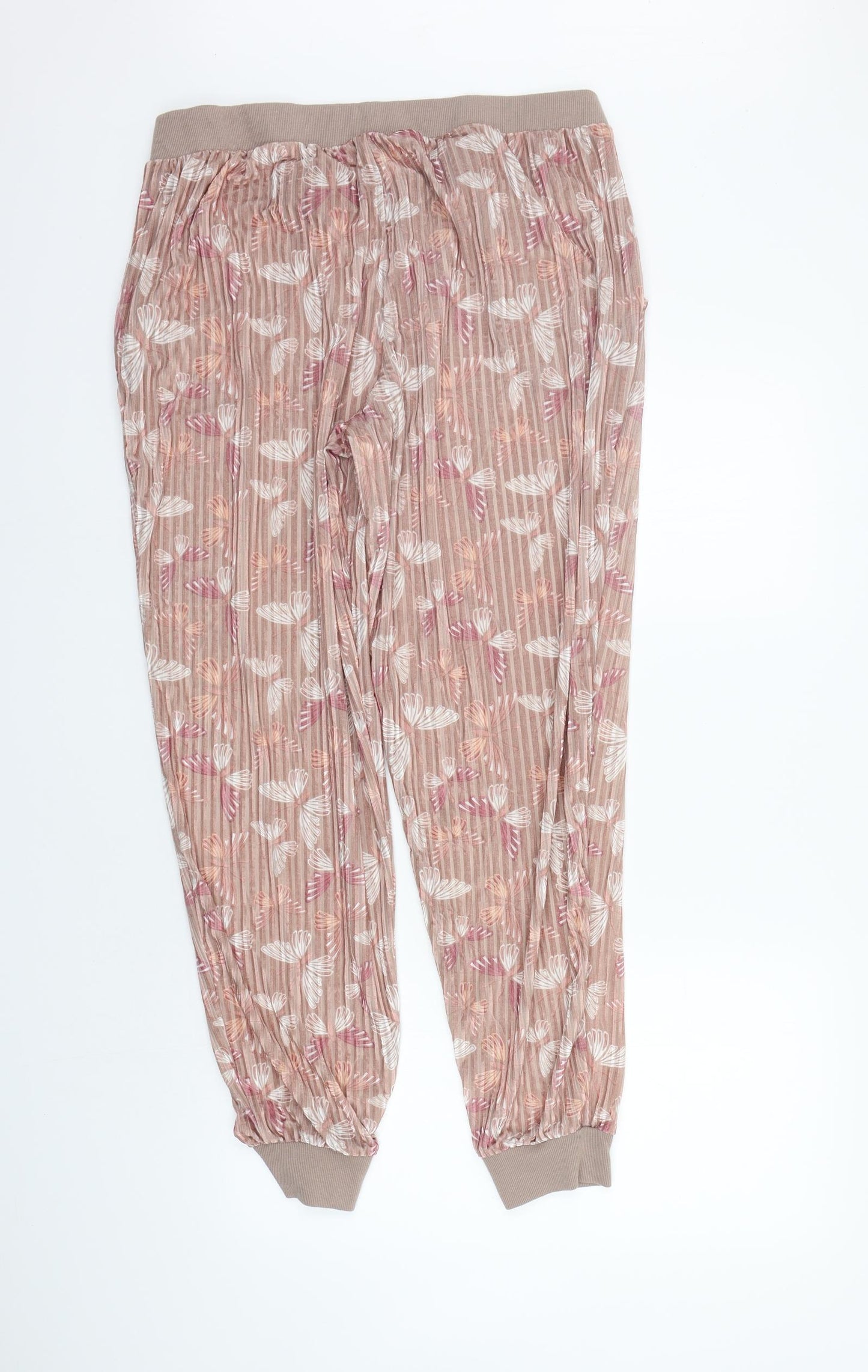 George Womens Beige Floral  Top Pyjama Pants Size 16