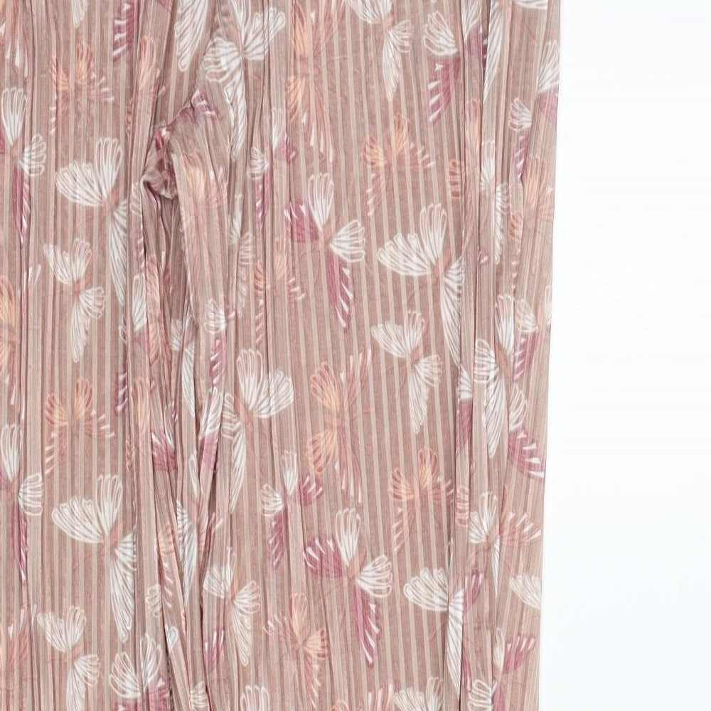 George Womens Beige Floral  Top Pyjama Pants Size 16