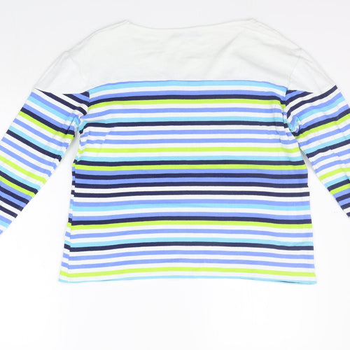 fabrigio  Womens Blue Striped  Pullover Jumper Size 16