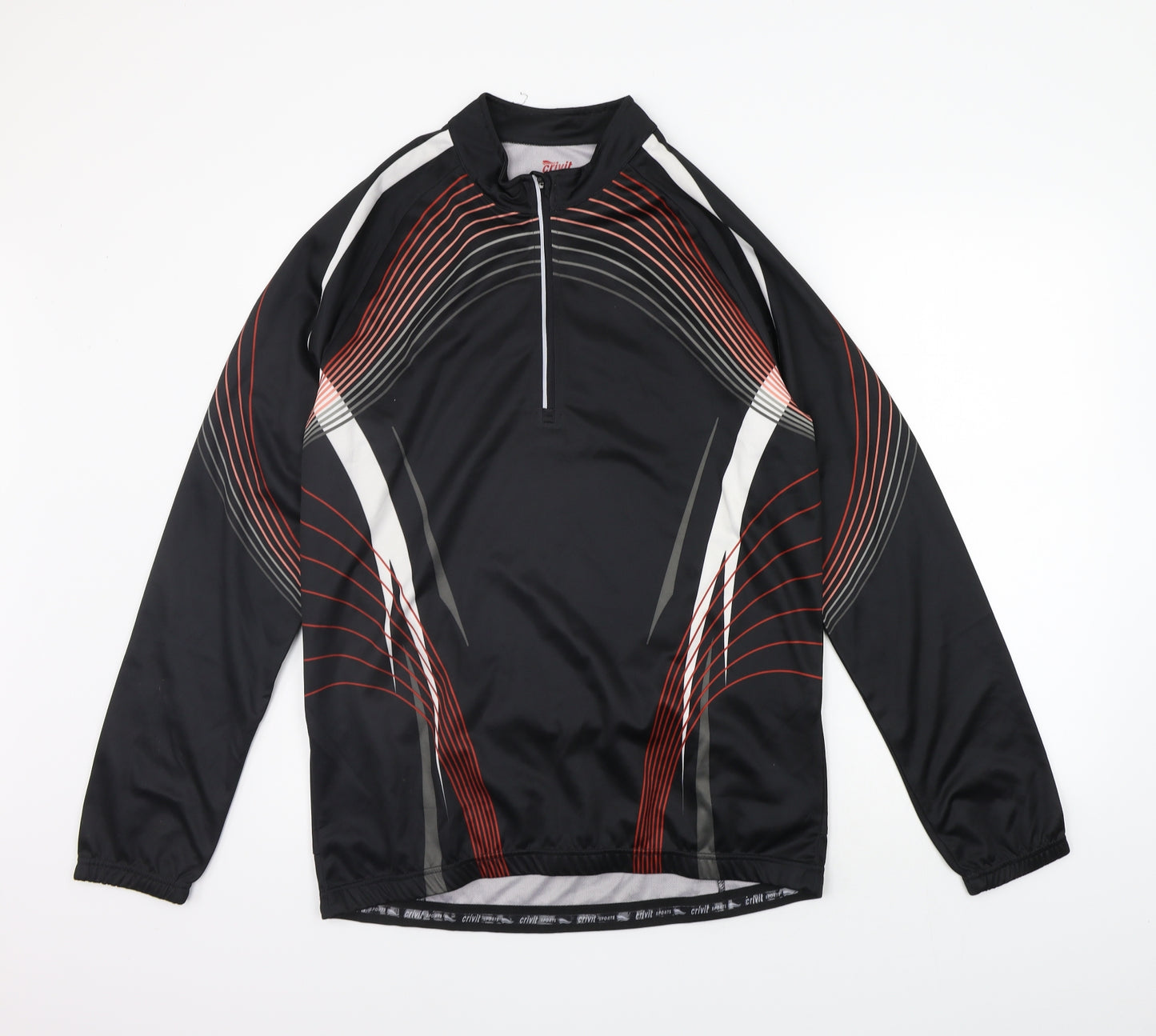 Crivit Mens Black   Full Zip Jumper Size L
