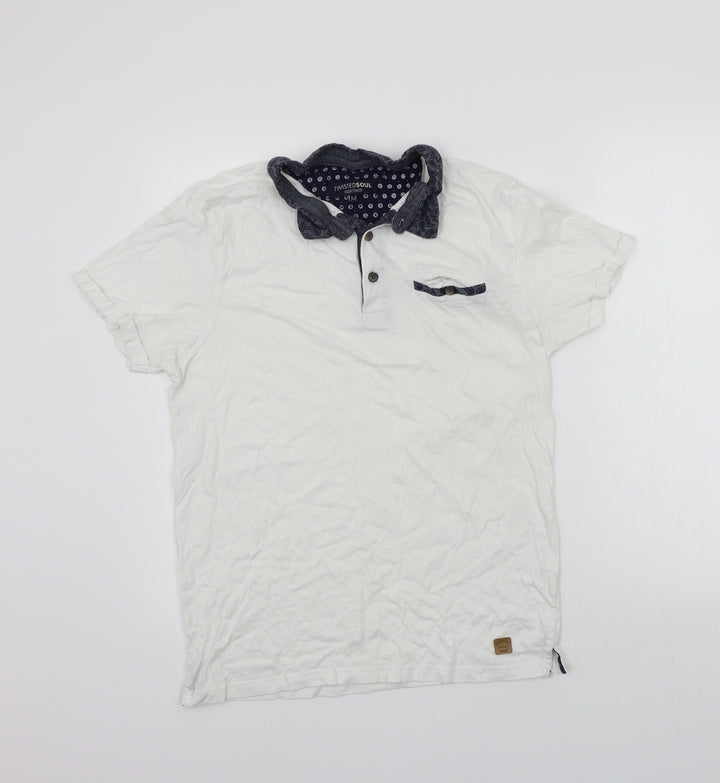Twisted Soul Womens White   Basic Button-Up Size M