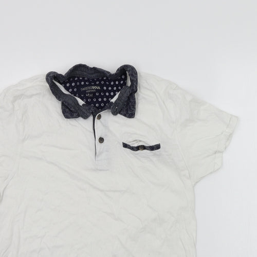 Twisted Soul Womens White   Basic Button-Up Size M