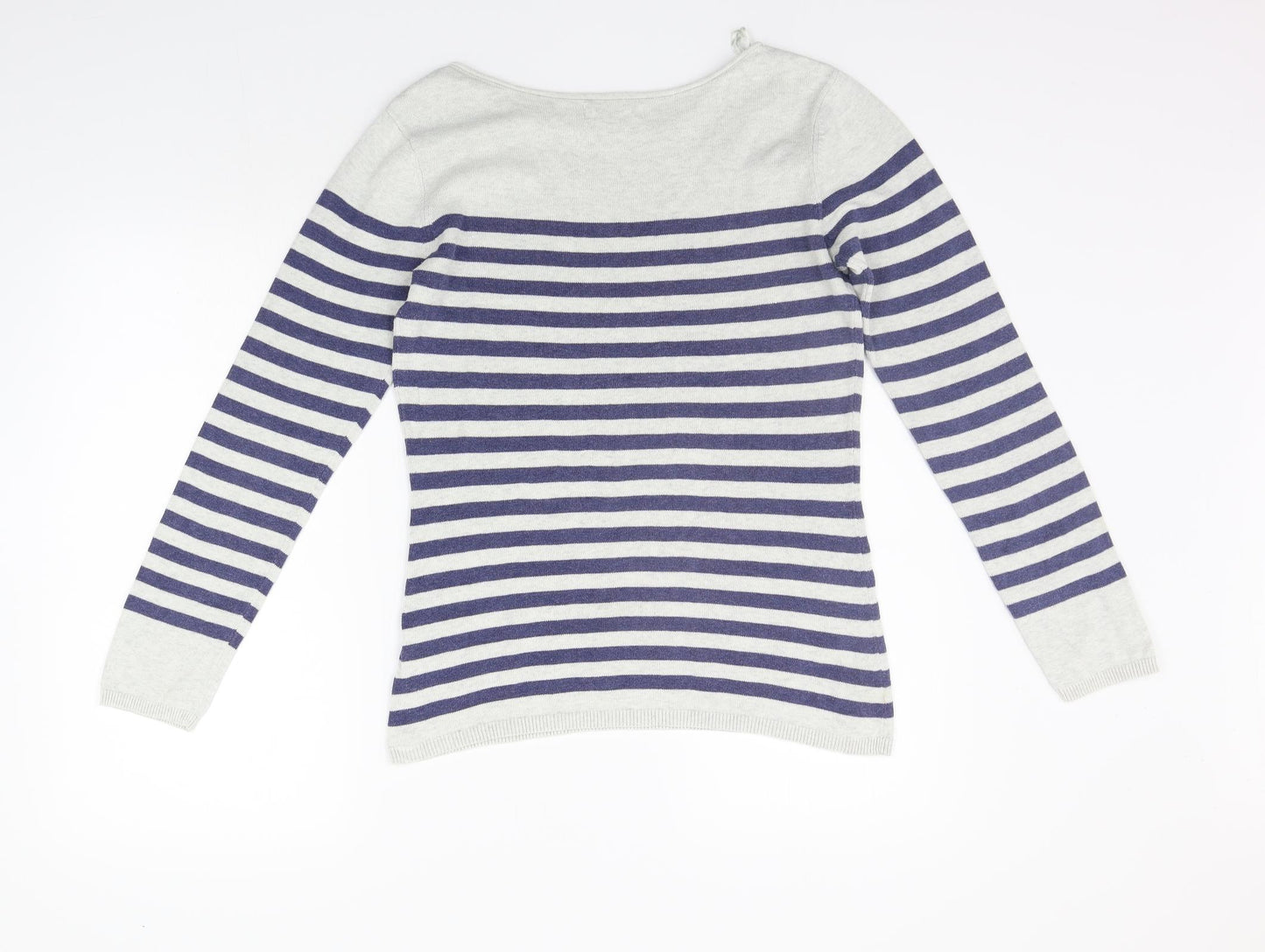 Seasalt Womens Grey Striped  Pullover Jumper Size 10