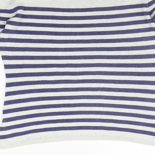 Seasalt Womens Grey Striped  Pullover Jumper Size 10
