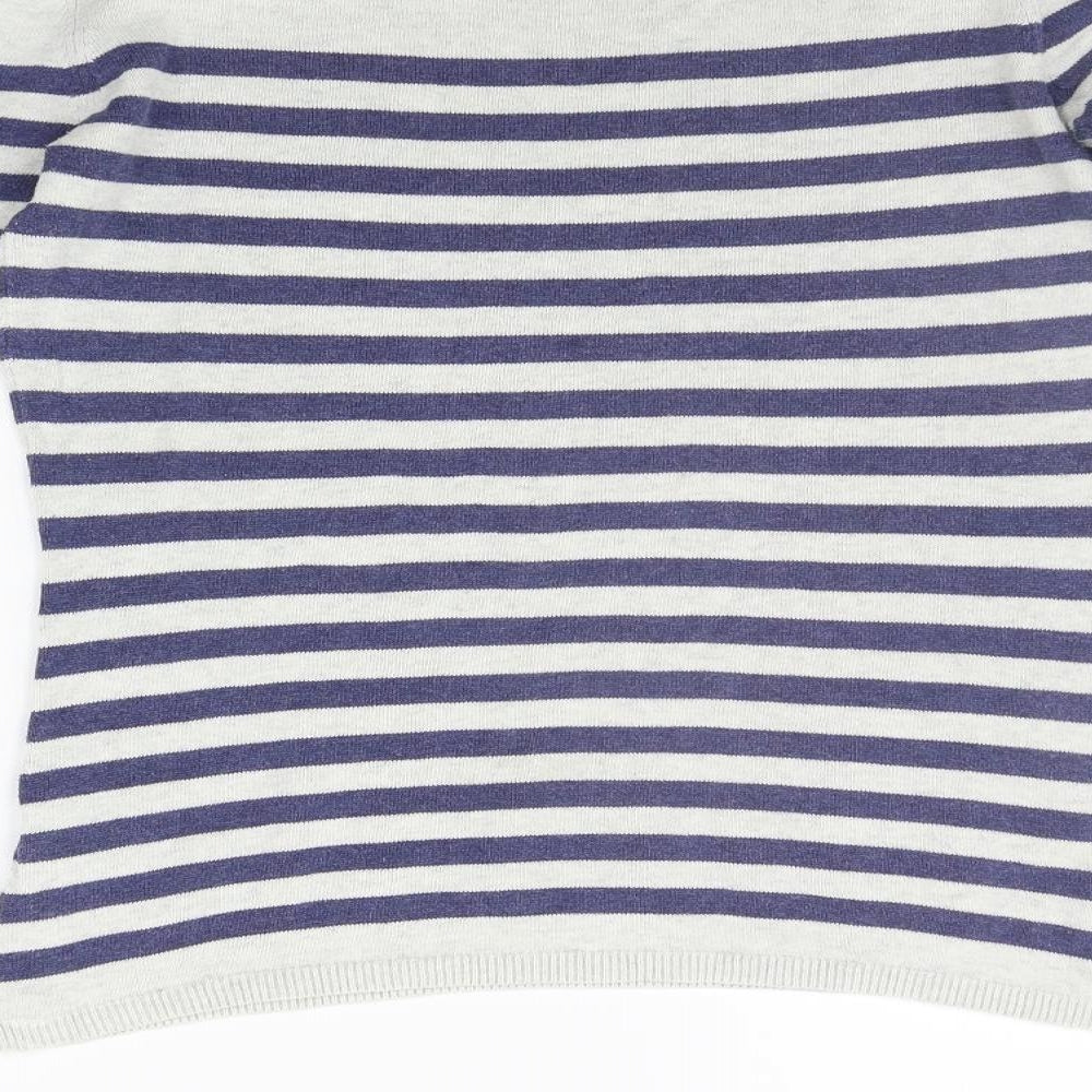 Seasalt Womens Grey Striped  Pullover Jumper Size 10