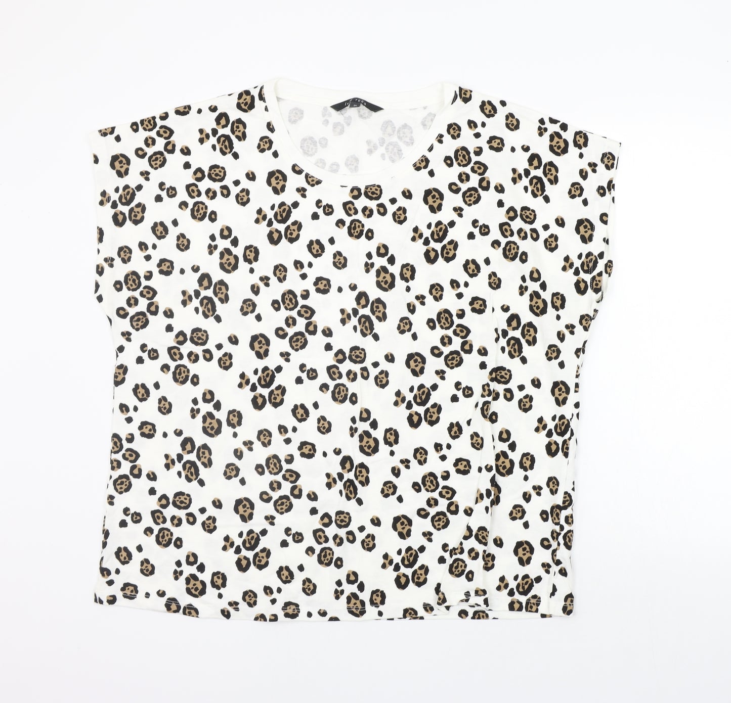 Love Tree Womens White Animal Print  Basic T-Shirt Size 20