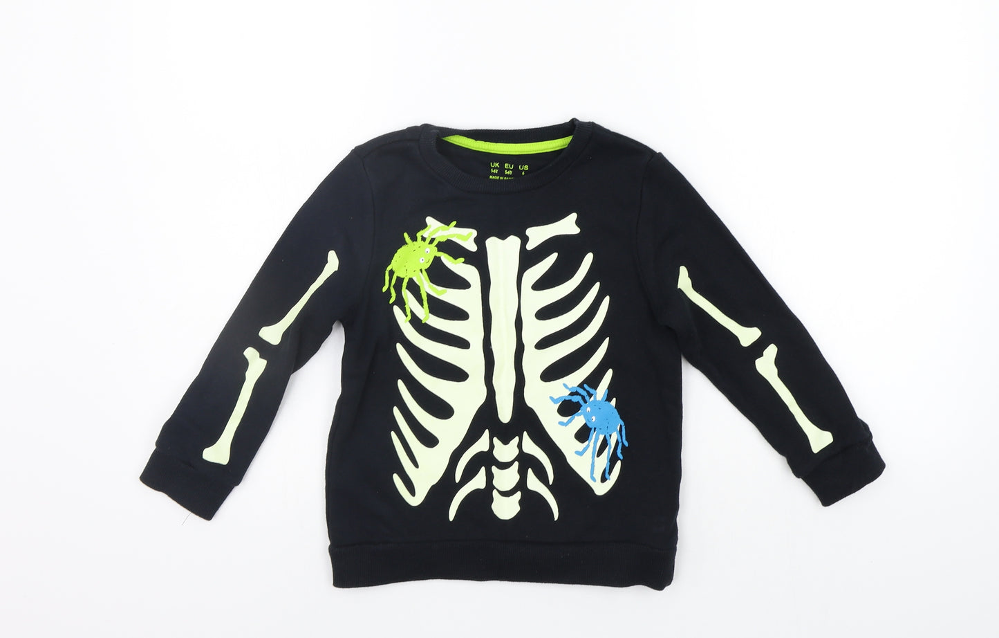 F&F Girls Black   Pullover Jumper Size 5-6 Years  - Skeleton