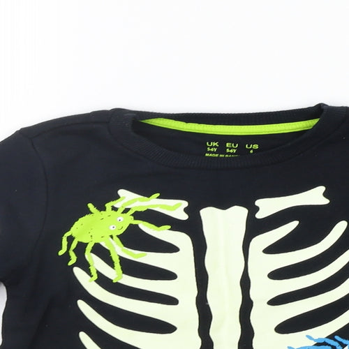 F&F Girls Black   Pullover Jumper Size 5-6 Years  - Skeleton