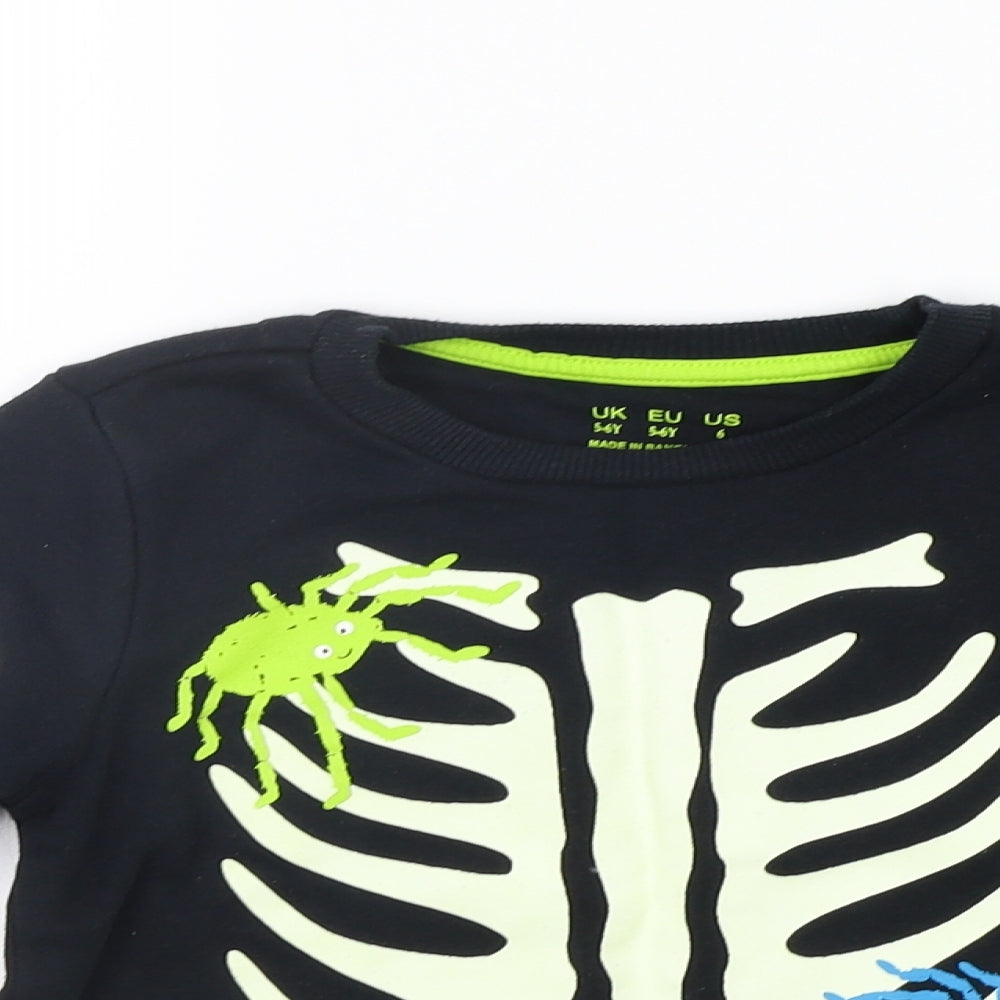 F&F Girls Black   Pullover Jumper Size 5-6 Years  - Skeleton