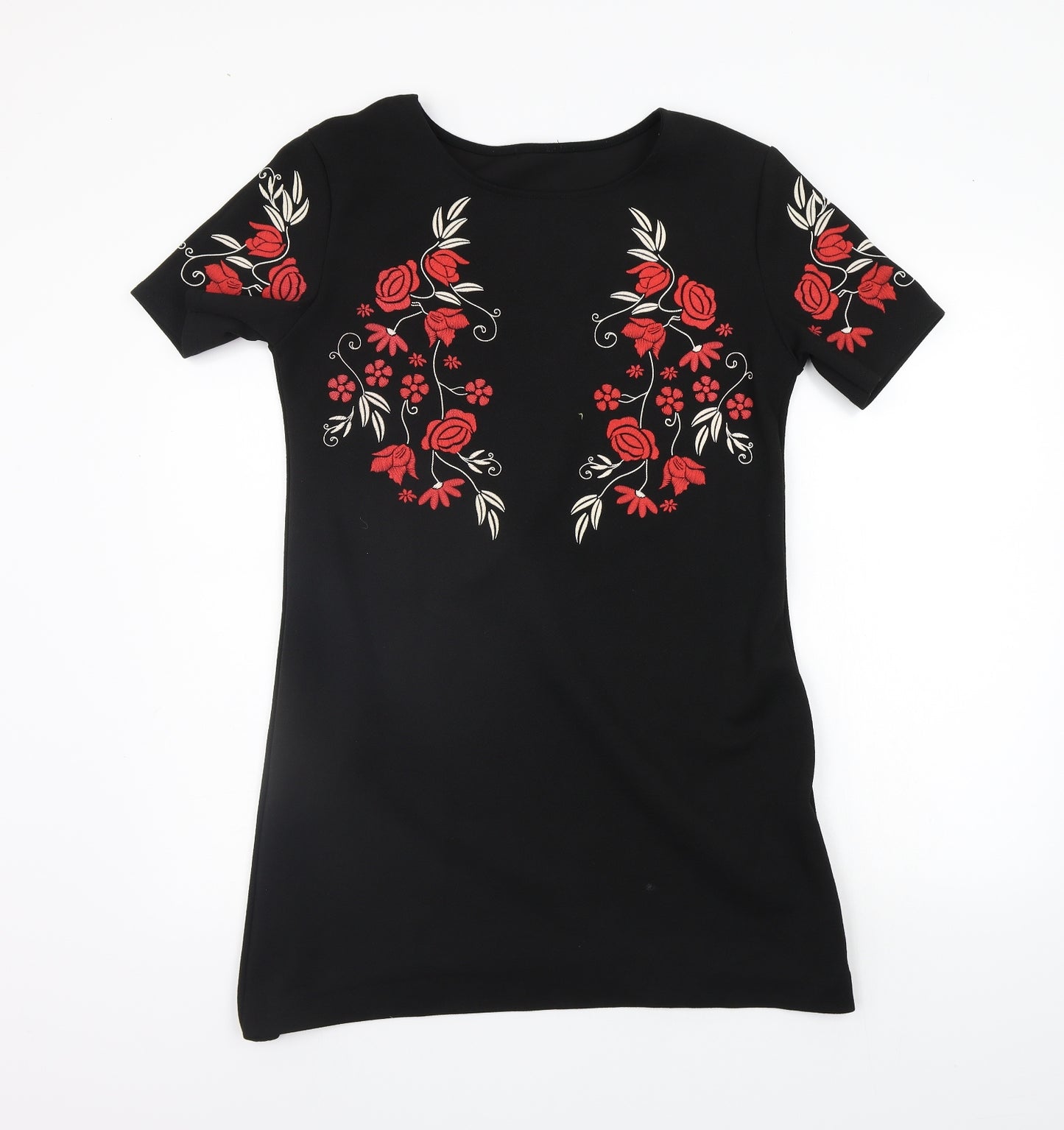 Boohoo Womens Black Floral  A-Line  Size 14