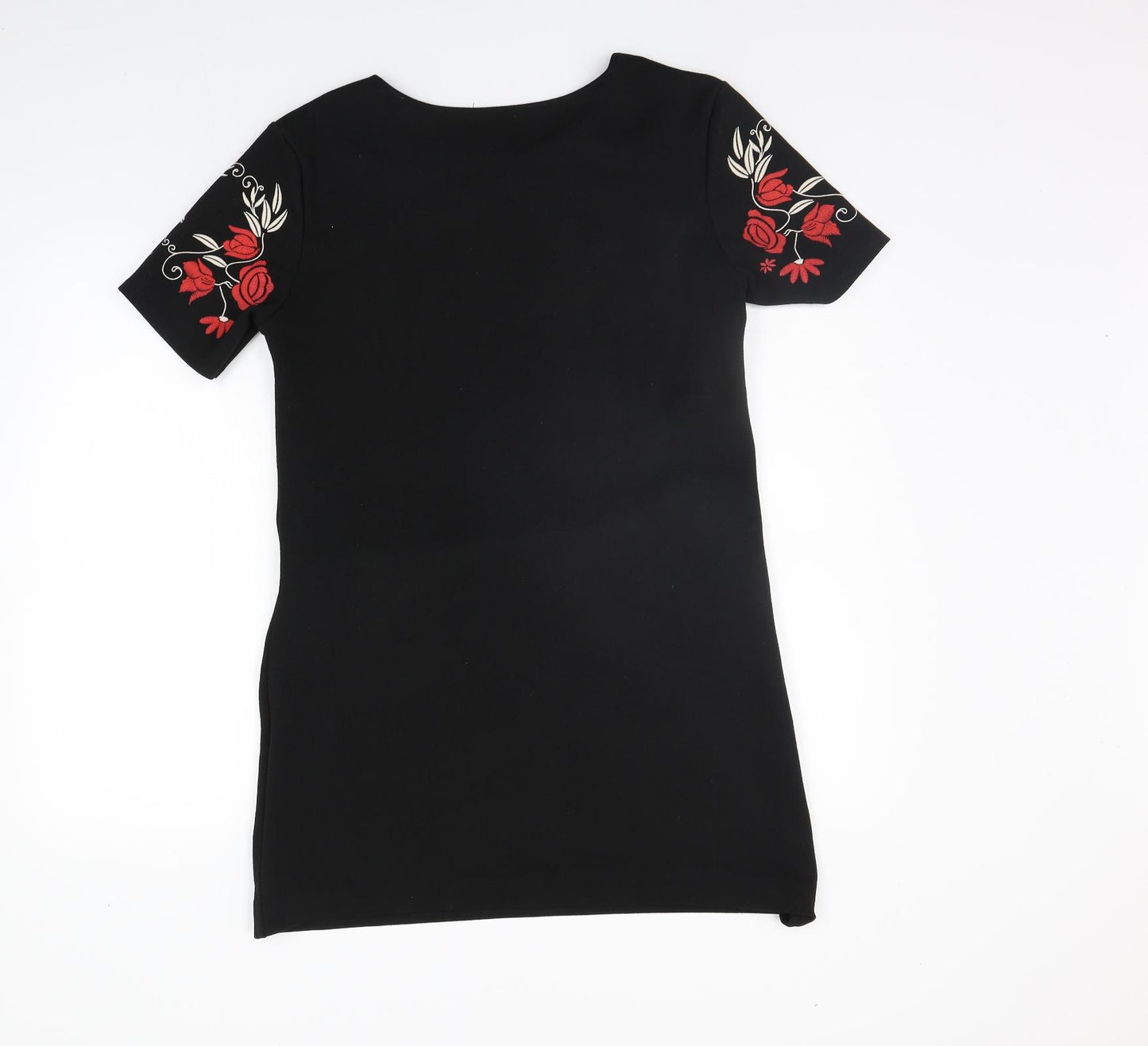 Boohoo Womens Black Floral  A-Line  Size 14