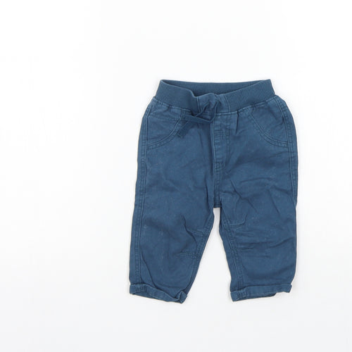 George Boys Blue   Cargo Trousers Size 3-6 Months