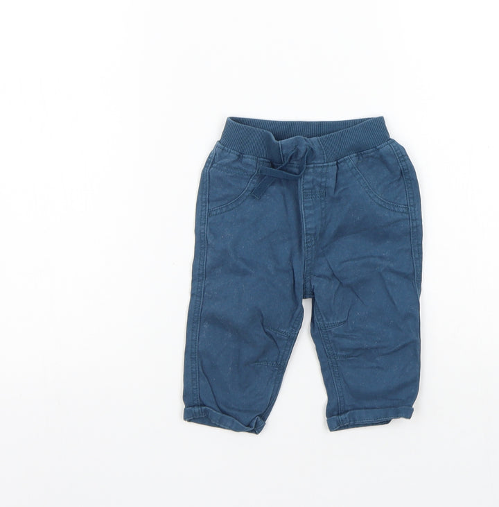 George Boys Blue   Cargo Trousers Size 3-6 Months