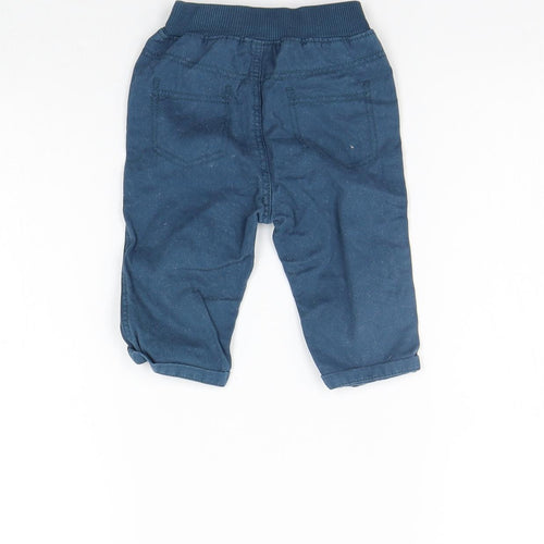 George Boys Blue   Cargo Trousers Size 3-6 Months