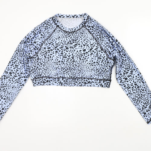 SheIn Womens Blue Polka Dot  Pullover Jumper Size 2XL