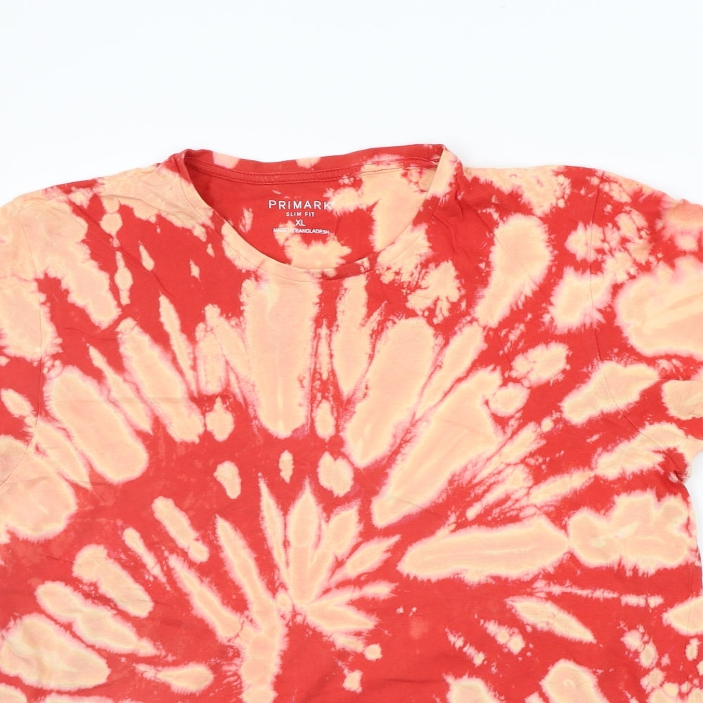 Primark Mens Red Geometric   T-Shirt Size XL