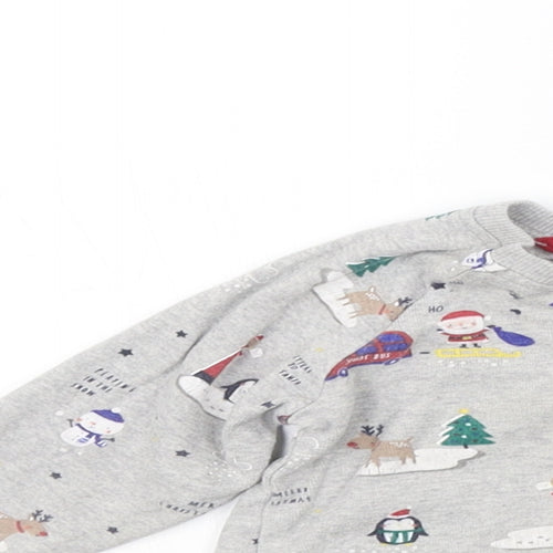 George Girls Grey Geometric  Basic T-Shirt Size 9-12 Months