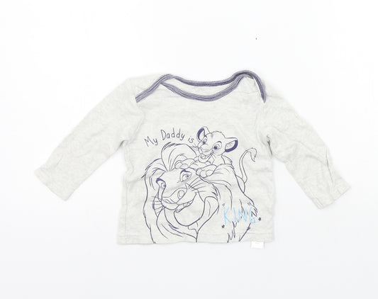 Front view of George girls’ grey jumper, size 3-6, months