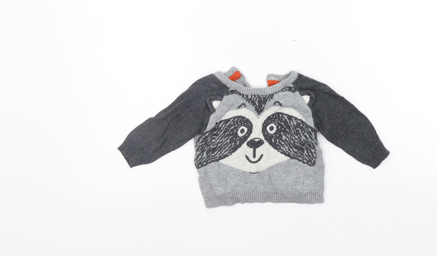 Earlydays Girls Grey   Pullover Jumper Size 3-6 Months  - animal design