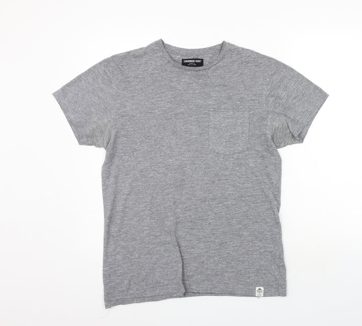 Ceader wood state Mens Grey    T-Shirt Size S  - washable mark