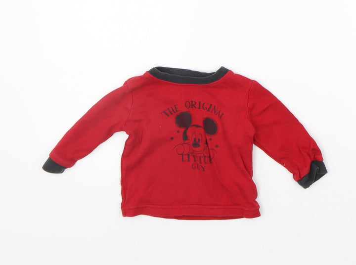 George Girls Red Basic T-Shirt Size 3-6 Months
