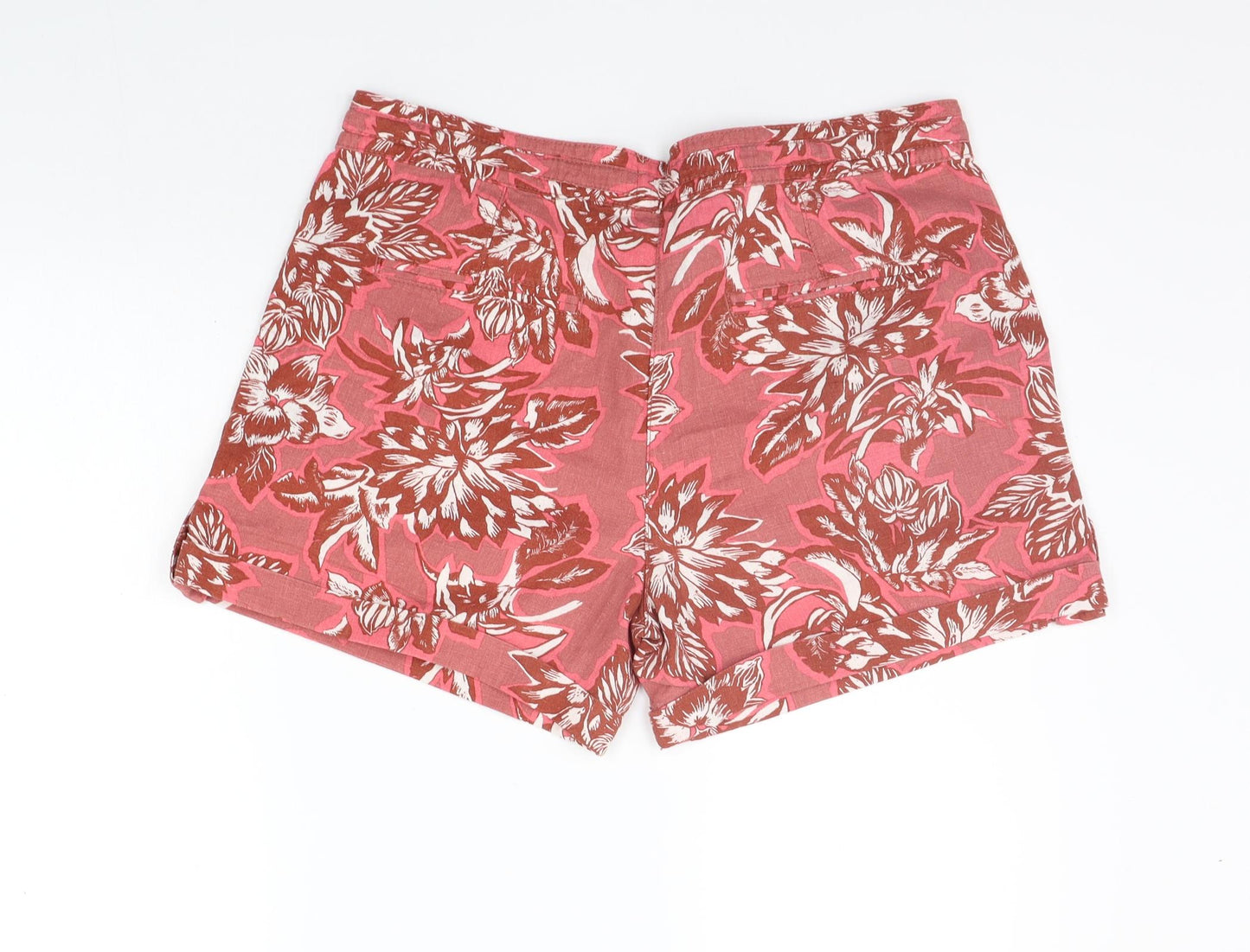 Next  Womens Pink Floral  Chino Shorts Size 14