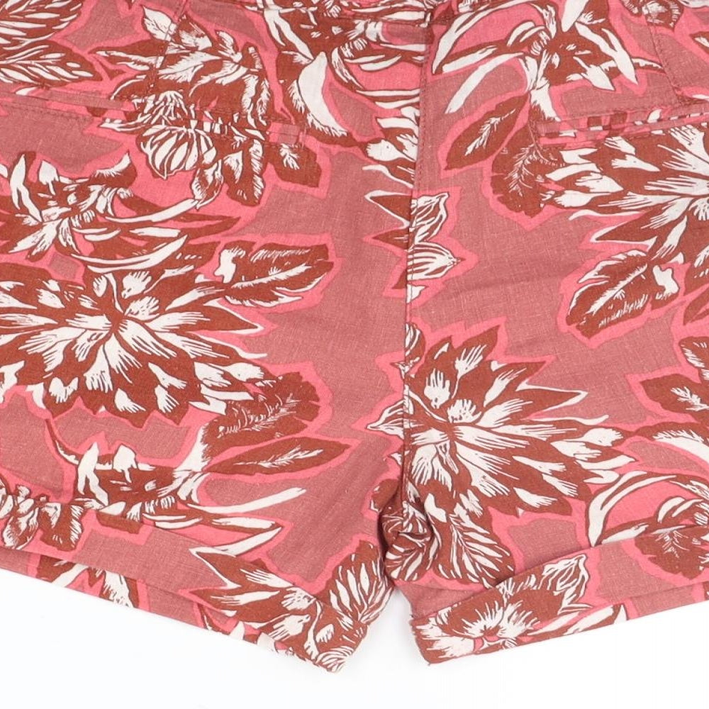 Next  Womens Pink Floral  Chino Shorts Size 14