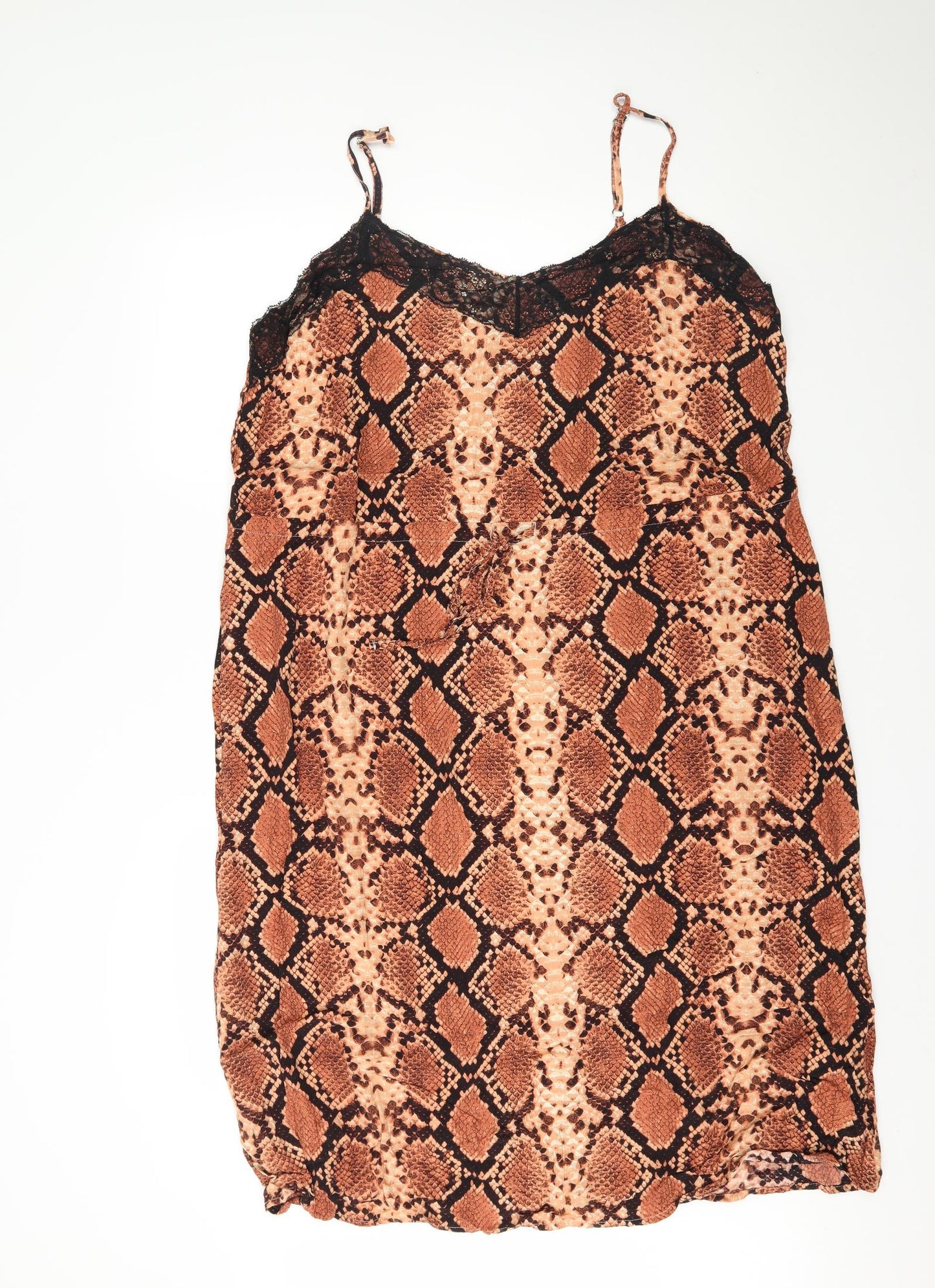 George Womens Brown Animal Print   Gown Size 20