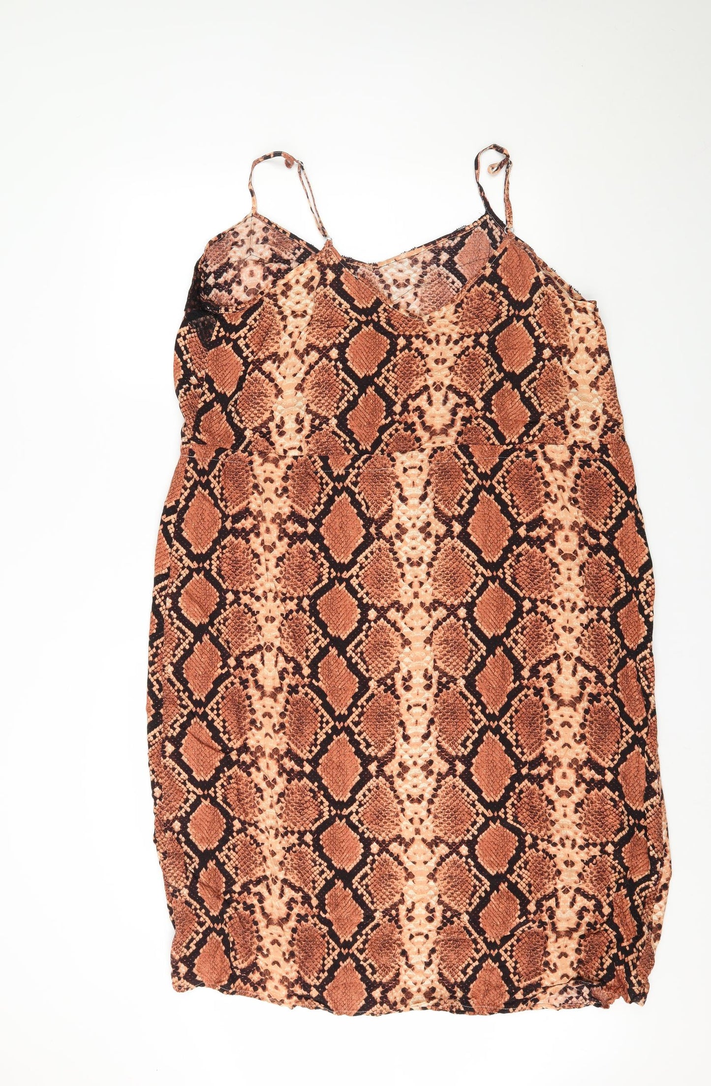 George Womens Brown Animal Print   Gown Size 20