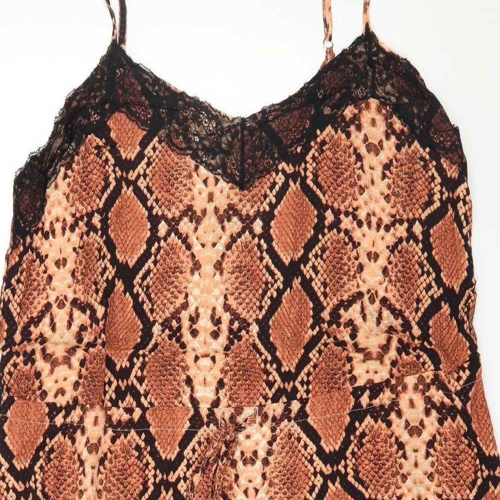 George Womens Brown Animal Print   Gown Size 20