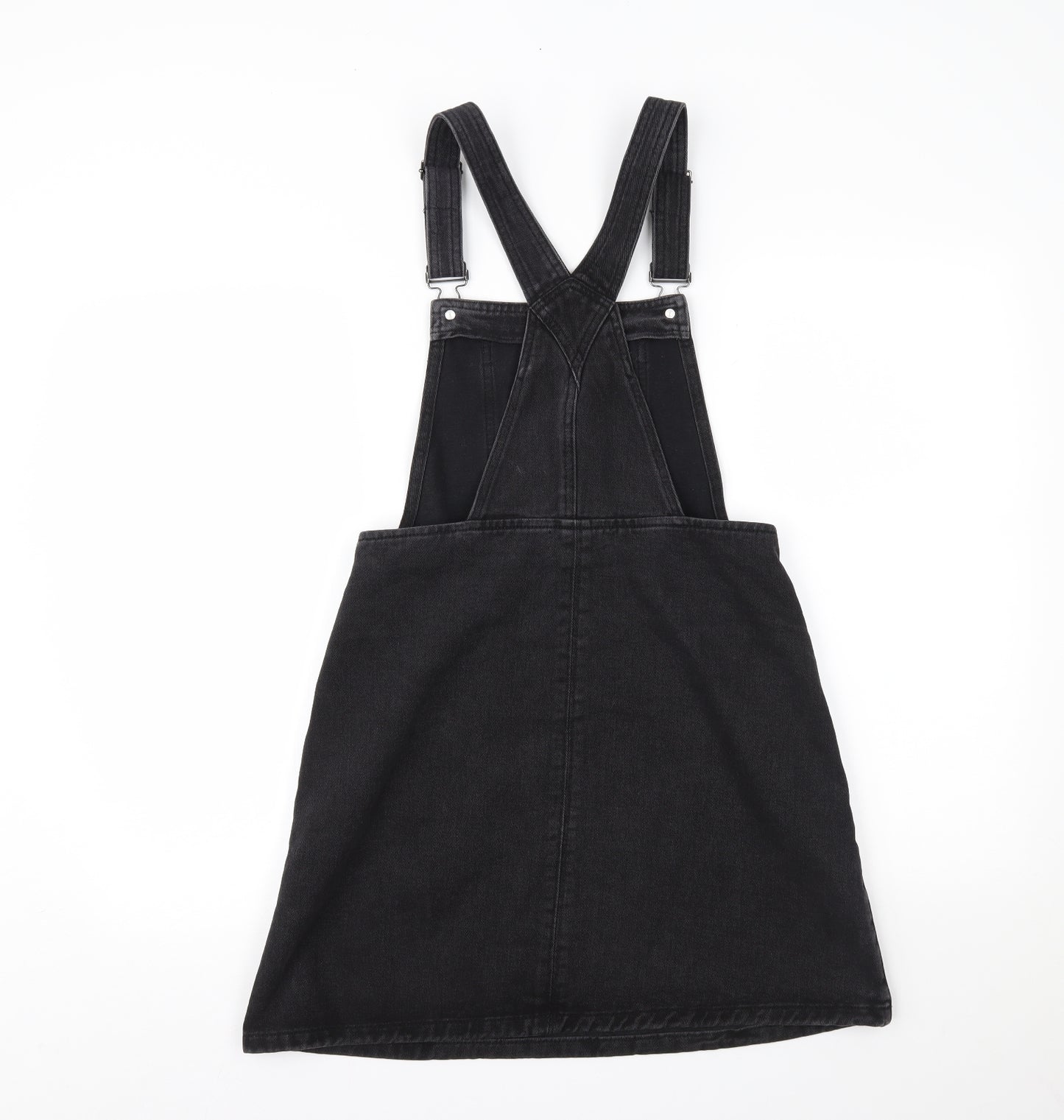 Lipsy Womens Black  Denim Pinafore/Dungaree Dress  Size 8